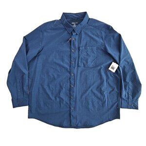 Swiss Tech Shirt Men's 3XL Navy Blue Performance Stretch UPF 30 Gorpcore NWT NEW